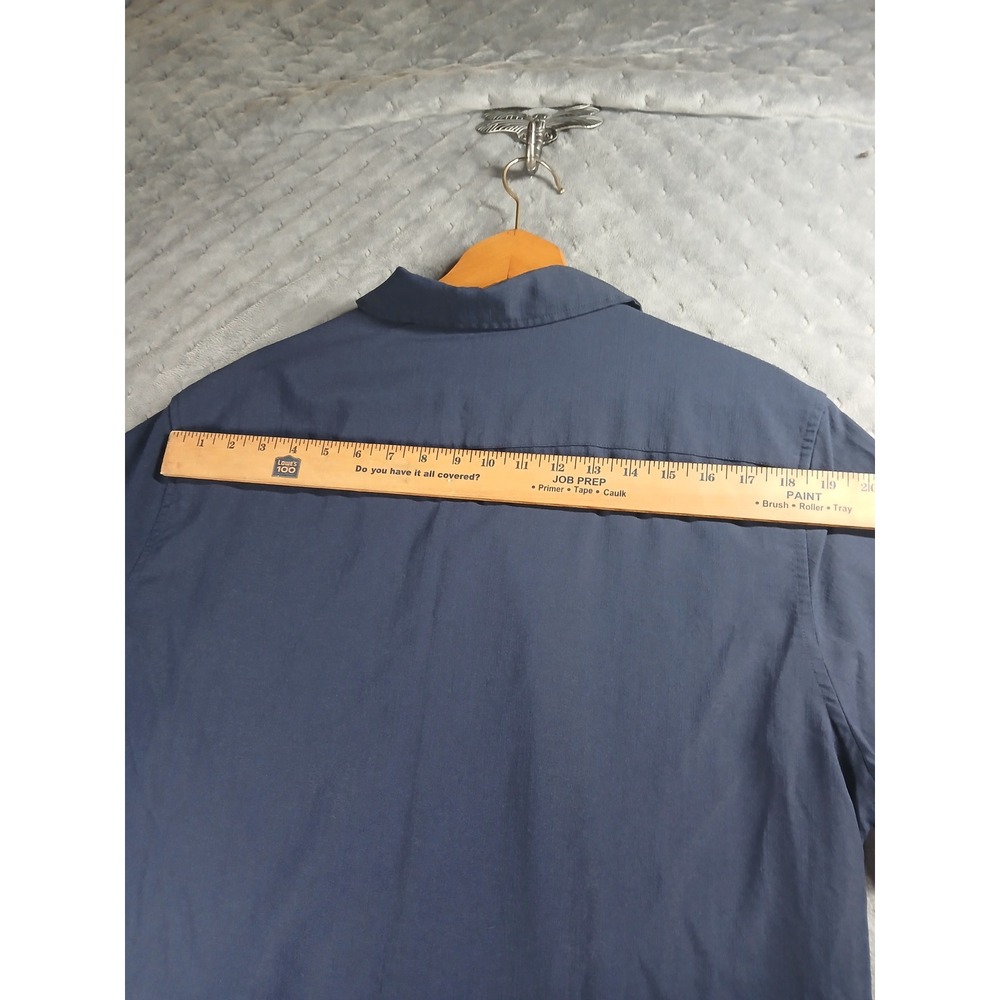 COOFANDY Mens Navy Blue Camp Collar Short Sleeve Button Down Shirt Large Pocket - Picture 9 of 9